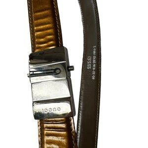 Gold Patent leather Gucci belt